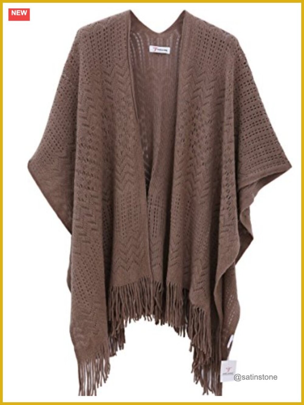 Knit Shawl Wrap Fringe Poncho Cardigan Cape Soft Lightweight Plus Size